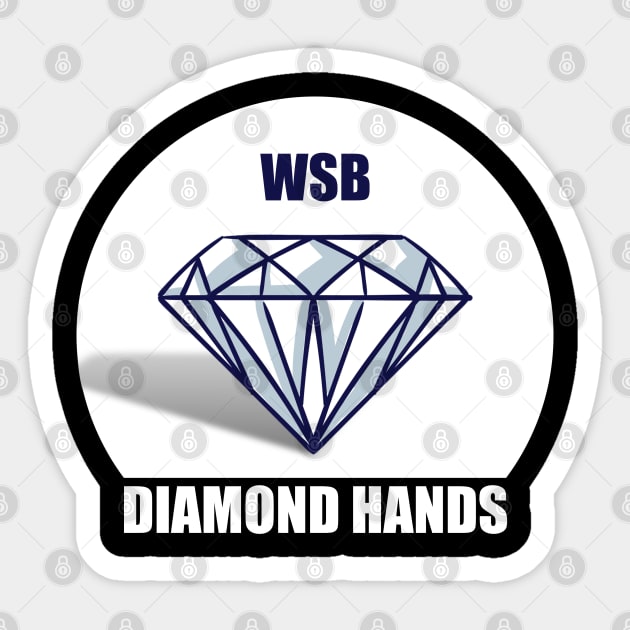 Wallstreetbets WSB Diamond Hands - Reddit Stonks To The Moon Sticker by Tesla